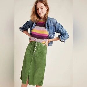 Pilcro and the Letterpress Anthropologie Sz 2 Corduroy Pencil Skirt